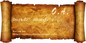 Oszkó Atanáz névjegykártya
